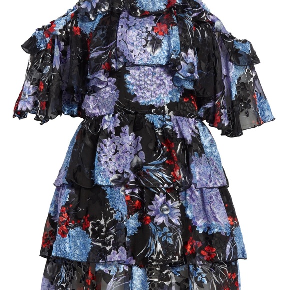 Alice + Olivia Nichola Cold Shoulder Ruffled Dress - Picture 6 of 9